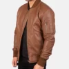 Brown-bomber-leather-jacket-mrn
