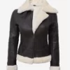 Women-Brown-Shearling-Leather-B3-Bomber-Jacket