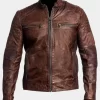 Brown leather jacket for men
