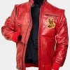 New Karate Kid Johnny Lawrence Cobra Kai Red Leather Jacket Bomber Jacket Coat