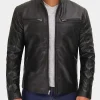 men's black cafe racer leather jacket