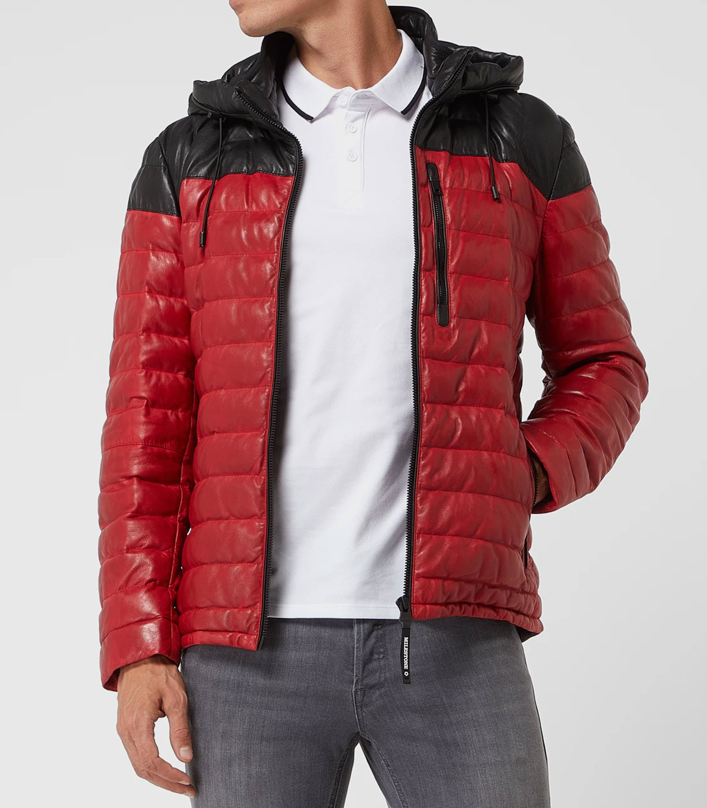 Red Leather Puffer Jacket - OriginaleatherJackets