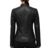 Black biker leather jacket women