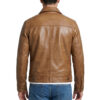 Shirt Collar Brown Real Leather Jacket